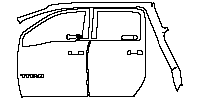 Nissan Titan Crew Cab 2020 - (left) Door+Rear Fender (without Black B-Pillars, with ''TITAN'' emblem on front door)