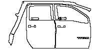 Nissan Titan Crew Cab 2020 - (right) Door+Rear Fender (without Black B-Pillars, with ''TITAN'' emblem on front door)