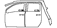 Nissan Titan Crew Cab 2020 - (left) Door+ Rear Fender (without Black B-Pillars)