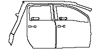 Nissan Titan Crew Cab 2020 - (right) Door+Rear Fender (without Black B-Pillars)