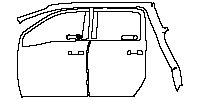 Nissan Titan Crew Cab 2020 - (left) Door+Rear Fender (with Black B-Pillars)