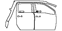 Nissan Titan Crew Cab 2020 - (right) Door+Rear Fender (with Black B-Pillars)