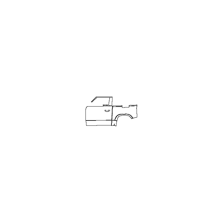 Land Rover Defender 90 2020 - (left) Door+Side Skirt+Rear Fender (with Deployable Roof Ladder on rear fender)