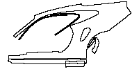 Porsche 911 Turbo 2006 - (left) Rear Fender+Side Skirt (The bottom edge of rear fender covers the coarse-grained surface)