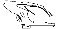 Porsche 911 Turbo 2006 - (right) Rear Fender+Side Skirt (The bottom edge of rear fender covers the coarse-grained surface)