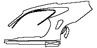 Porsche 911 Turbo 2006 - (left)Rear Fender+Side Skirt (The bottom edge of rear fender dosen't cover the coarse-grained surface)