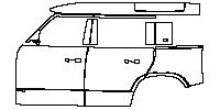 Land Rover Defender 110 2020 - (left) Door+BC Pillar+Rear Fender+Side Skirt (with ''DEFENDERX'' emblem on front door)