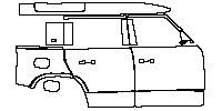 Land Rover Defender 110 2020 - (right) Door+BC Pillar+Rear Fender+Side Skirt (with''DEFENDERX'' emblem on front door)