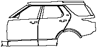 Land Rover Discovery Discovery 5 2021 - (left) Door+Side Skirt+Rear Fender (with ''R-Dynamic'' emblem on side skirt)