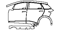 BYD Dolphin (CN) Flagship 2021 - (left) Door+Rear Fender+Side Skirt