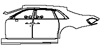 Rolls-Royce Ghost Extended Wheelbase 2011 - (left) Door+Side Skirt+Rear Fender