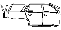 Cadillac Escalade Standard Wheelbase 2015 - (right) Door+Side Skirt+Rear Fender+Rearlamp