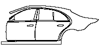 Mercedes-Benz S Class Sedan 2010 - (left) Door+Side Skirt+Rear Fender
