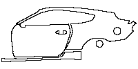 Ford Mustang Fastback 2021 - (left) Door+Side Skirt+Rear Fender