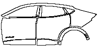 Ford Mach-E GT 2021 - (left) Door+Side Skirt+Rear Fender (With “MachE X” word mark)