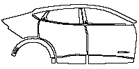 Ford Mach-E GT 2021 - (right) Door+Side Skirt+Rear Fender (With “MachE X”word mark)