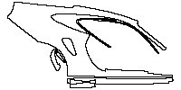 Porsche 911 Turbo 2006 - (right)Rear Fender+Side Skirt (The bottom edge of rear fender dosen't cover the coarse-grained surface)