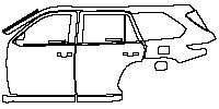 Toyota Sequoia TRD Pro 2023 - (left) Door+Side Skirt+Rear Fender
