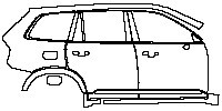 Volvo XC90 Inscription 2015 - (right) Door+Rear Fender+Side Skirt (with chrome-trim stripe on door)