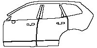 Volvo XC60 R-Design 2018 - (left) Door+BC Pillar+Rear Fender