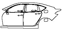Acura TLX Standard Wheelbase 2021 - (left)Door+Side Skirt+Rear Fender