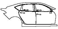 Acura TLX Standard Wheelbase 2021 - (right)Door+Side Skirt+Rear Fender