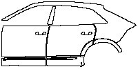 Audi Q8 Exterior 2018 - (left) Door+B Pillar+Rear Fender+Side Skirt (without roof rail)