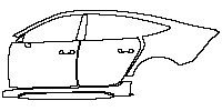 Audi A7 RS7 Sportback 2014 - (left) Door+B Pillar+Rear Fender+Side Skirt