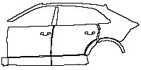 Audi Q8 Exterior 2020 - (left) Door+Side Skirt+Rear Fender (with roof rail)