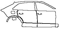 Audi Q8 Exterior 2020 - (right) Door+Side Skirt+Rear Fender (with roof rail)