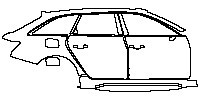 Audi A6 RS6 Avant 2013 - (right) Door+Side Skirt+Rear Fender