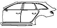 Audi A4 RS4 Avant 2013 - (left) Door+Side Skirt+Rear Fender
