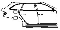 Audi A4 RS4 Avant 2013 - (right) Door+Side Skirt+Rear Fender