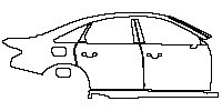 Audi A8 A8 (Standard Wheelbase) 2018 - (right) Door+Side Skirt+Rear Fender