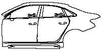 Audi A3 Sedan 2018 - (left) Door+Side Skirt+Rear Fender