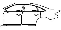 Audi A8 S8 (for Europe) 2013 - (left) Door+Side Skirt+Rear Fender