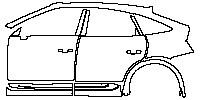 Audi Q5 Q5L Sportback (Extended Wheelbase) 2021 - (left) Door+Side Skirt+Rear Fender