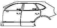 Bentley Bentayga Exterior 2016 - (left) Door+B Pillar+Rear Fender+Side Skirt (for Left Hand Drive,with ''V8'' emblem on front do