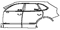 Bentley Bentayga Exterior 2016 - (left) Door+B Pillar+Rear Fender+Side Skirt (for Right Hand Drive,with ''V8'' emblem on front d