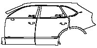 Bentley Bentayga Exterior 2021 - (left) Door+B Pillar+Rear Fender+Side Skirt (for Left Hand Drive,with V8 emblem on front door,