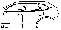 Bentley Bentayga Exterior 2021 - (left) Door+B Pillar+Rear Fender+Side Skirt (for Right Hand Drive, with V8 emblem on front door