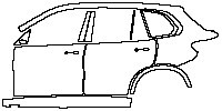 BMW X5 Standard Wheelbase 2014 - (left) Door+BC Pillar+Rear Fender+Side Skirt
