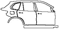 BMW X5 Standard Wheelbase 2014 - (right) Door+BC Pillar+Rear Fender+Side Skirt