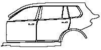 BMW X7 Exterior 2019 - (left) Door+B Pillar+Rear Fender+Side Skirt