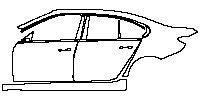 BMW 3 Series Sedan 2012 - (left) Door+BC Pillar+Rear Fender+Side Skirt