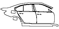 BMW 3 Series Sedan 2012 - (right) Door+BC Pillar+Rear Fender+Side Skirt