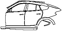 BMW X6 M50i 2020 - (left) Door+B Pillar+Rear Fender+Side Skirt