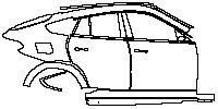 BMW X6 M50i 2020 - (right) Door+B Pillar+Rear Fender+Side Skirt