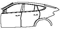 BMW X6 X6 M 2010 - (left) Door+B Pillar+Rear Fender