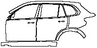 BMW X5 X5 M 2015 - (left) Door+Side Skirt+Rear Fender (Wrapped rear wheel arch)